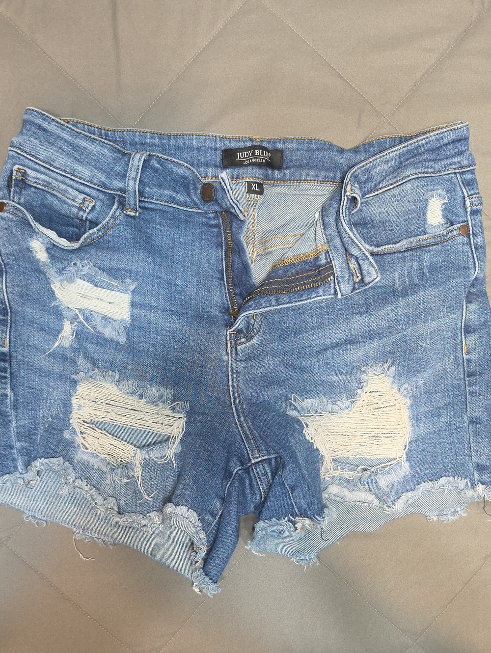 Judy Blue Light Blue Distressed Denim Cutoff Shorts